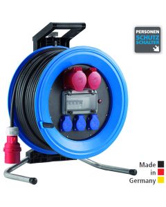 Drehstrom-Kabeltrommeln Professional Plus 450 Kunststoff, Neopren-Gummi-Leitung Eingang CEE 5x32 A - Ausgang 1x CEE 5x32 A, 1x CEE 5x16 A, 3x Schuko 250 V 